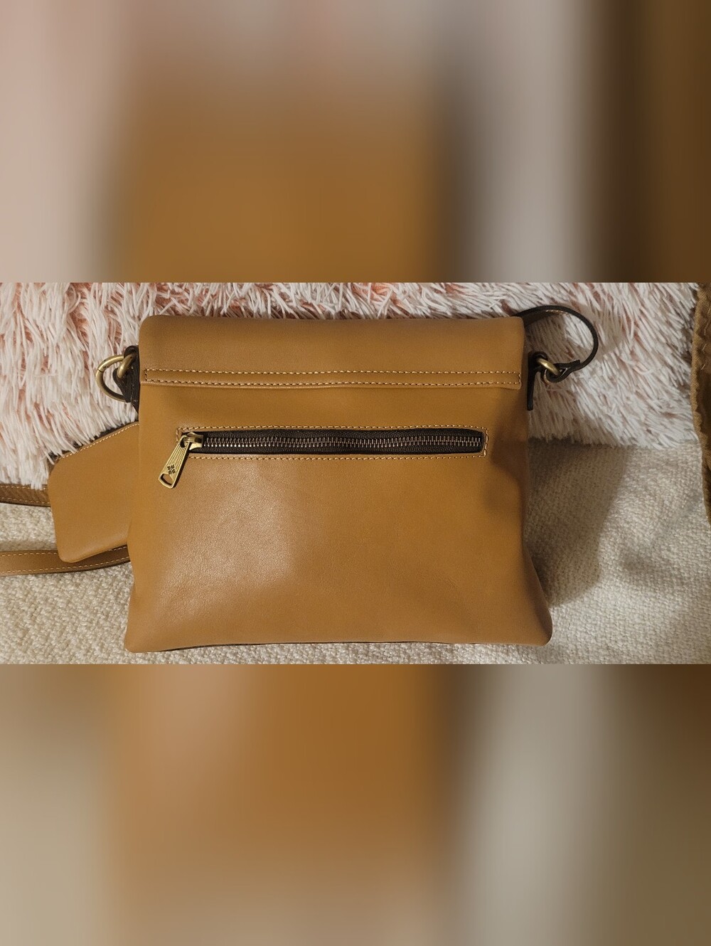 Patricia Nash Caramel Tan Leather Crossbody w Coin Pouch NWOT & Dustbag - Picture 4 of 13